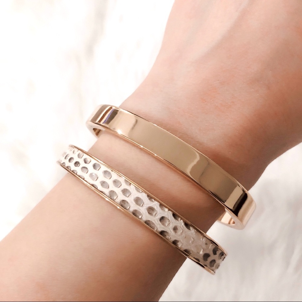 Gold and Python Cuff Bracelet - Picture 2 of 3